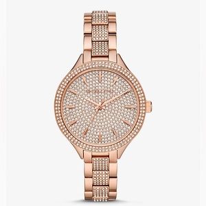 MICHAEL KORS Pavé Rose Gold-Tone Watch